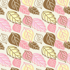 Fototapeta premium Seamless pattern with autumn leafs