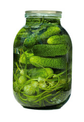 jar with cucumbers