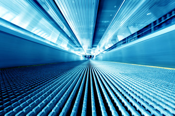 empty escalator in airport