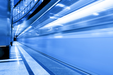 fast moving train by motion