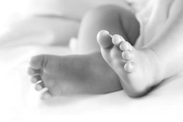 Baby Feet in Black and White