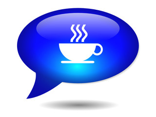 COFFEE CUP Speech Bubble Icon (web button break caffeine addict)