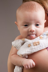 Little Baby Girl Showing Tongue