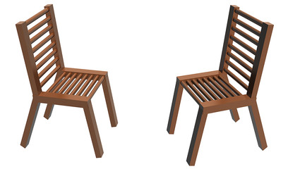 Two wood chairs