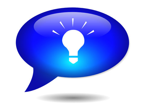 IDEAS Speech Bubble Icon (web button innovation light bulb team)