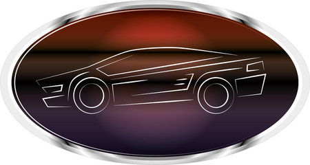 Plakat Sports car label, auto badge logo design