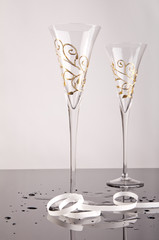 Two glass isolated on gray