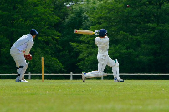 Cricketer playing a shot