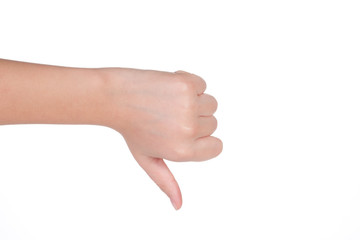 Female gestures, isolated on white