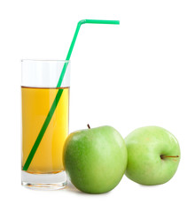 green apples and juice