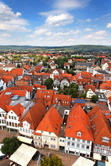 Obraz premium Blick auf Hameln von der Marktkirche, Niedersachsen/Deutschland