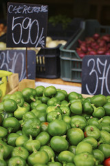 Organic Green peppers in the farmer's market