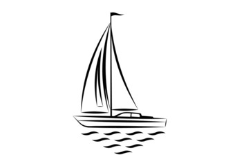 Fototapeta premium Clip-art of sailboat