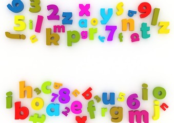 Fototapeta premium colored letters isolated on a white