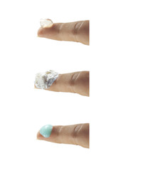 fingers with lotions and gels
