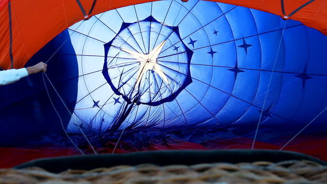 Front view on Hot air balloon