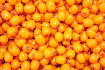 Фон из спелых ягод облепихи