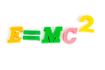 Famous einstein formula made of plastic numbers
