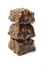 Chocolate cubes with nuts
