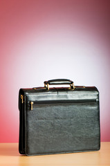 Leather case on the table against background