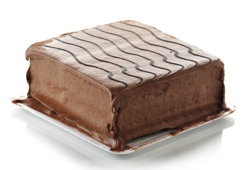 A chocolate fudge layer cake