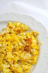 Scrambled Eggs On White