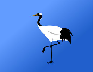 red-crowned crane standing vector
