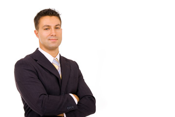 young business man portrait isolated on white