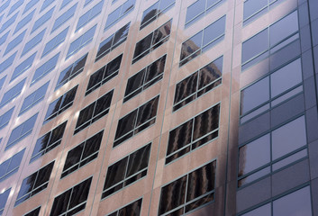 Particular of Modern Building Silhouette Reflections