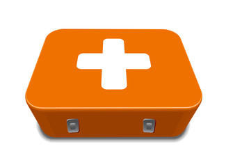 Obraz premium red medical box kit sign