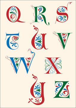 Medieval alphabet Q-Z