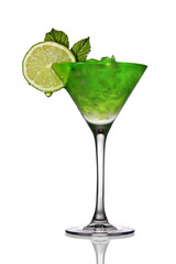 Cocktail with crushed ice and lime
