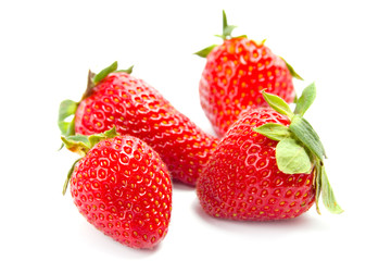 four fresh strawberries