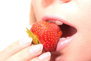 strawberry with lips