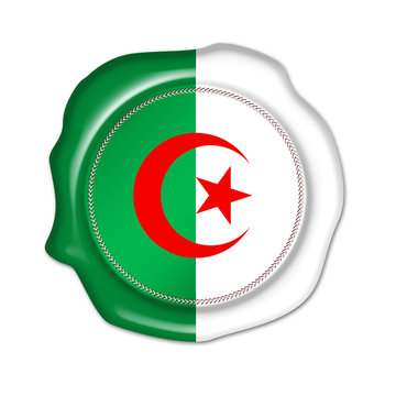 algeria button, blank flag, seal, stamp