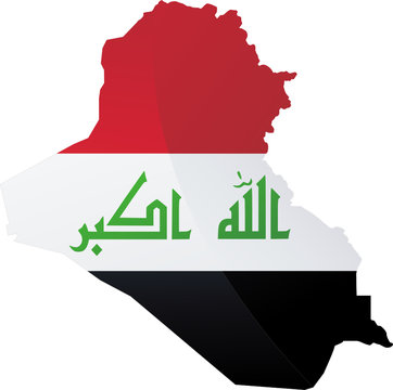 Carte de l'Irak drapeau métal (détouré)
