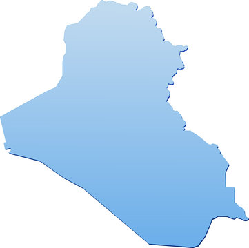 Carte de l'Irak bleu (détouré)