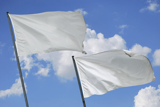 Two white flags
