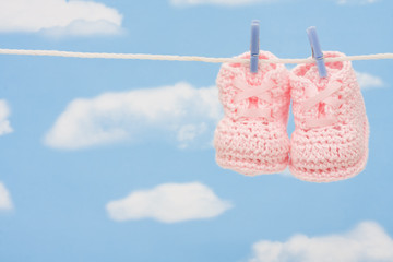 Pair of Retro Baby Booties