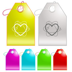 Atomic heart. Vector tags.