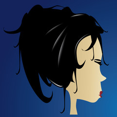 Illustration jeune femme brune