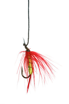 colorfull fishhook isolated on white background