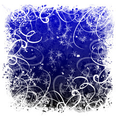 Background with snowflakes. window frosted.