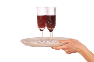 three glasses champagne