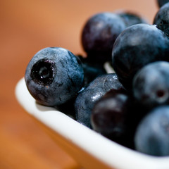 Blueberries in dish