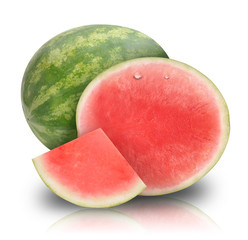 Pink Watermelon Fruit on White