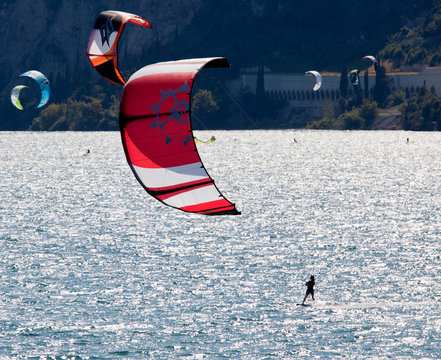 Parasurfing on Lake Garda