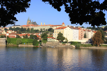 Prague gothic Castle above River Vltava