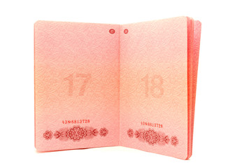 The opened passport