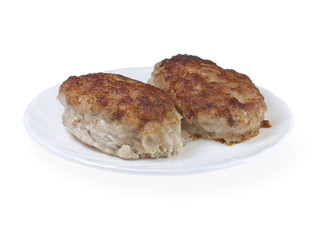 Cutlets on a white background